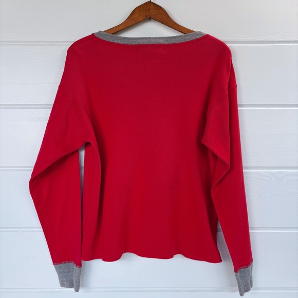 RARE 80s 90s Vtg Ralph Lauren Long Sleeve Red Cotton Shirt M Sporty Retro Preppy - Picture 3 of 8